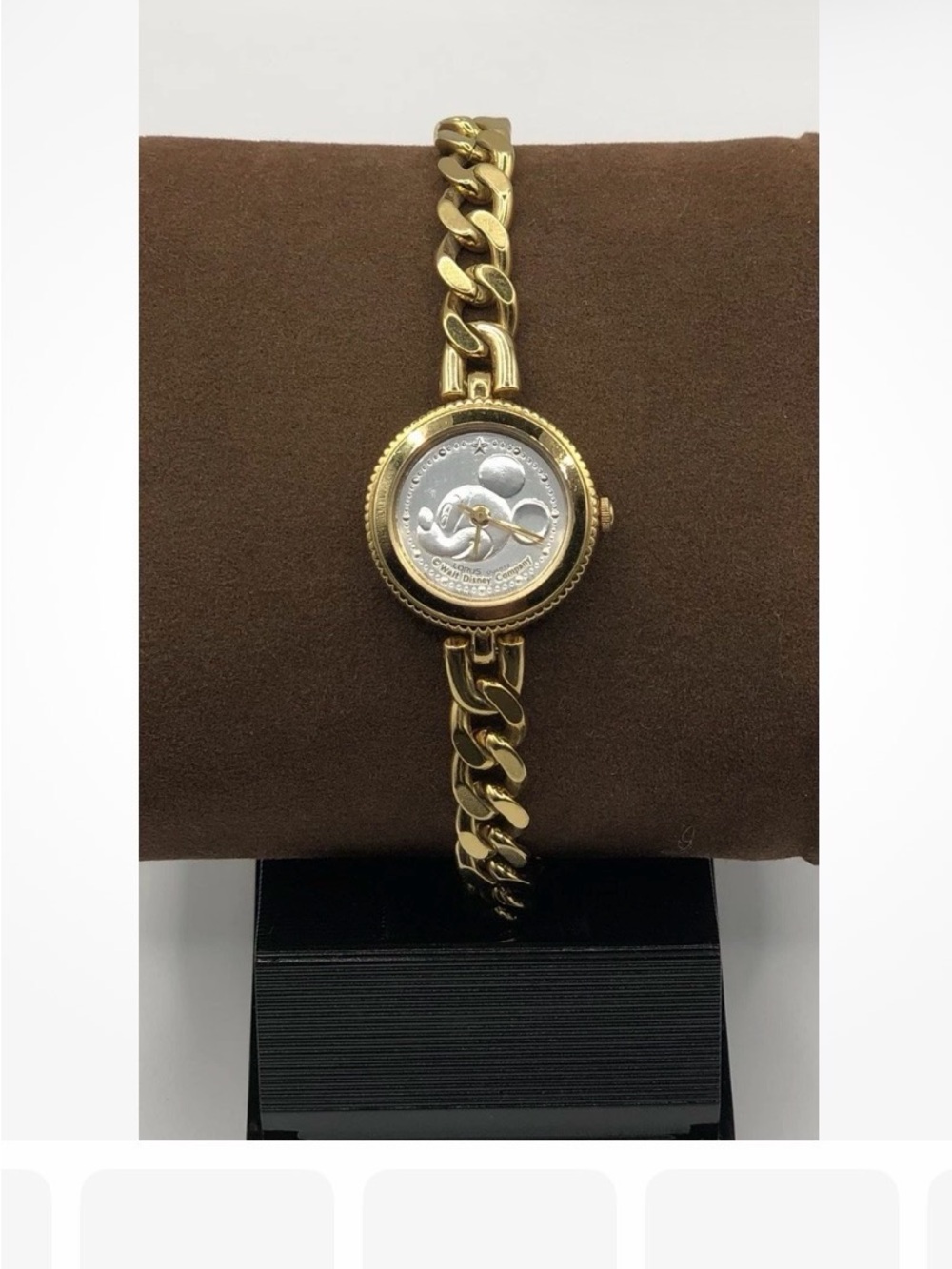 Gold-Tone Women's Bracelet Watch with Mickey Mouse Dial